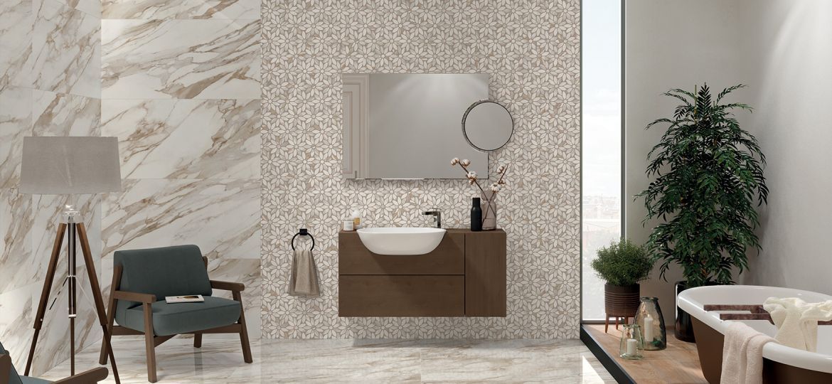 Marmo Lux Majestic A Armonie Calacatta Gold Mosaico Flowers Thegem Gallery Fullwidth